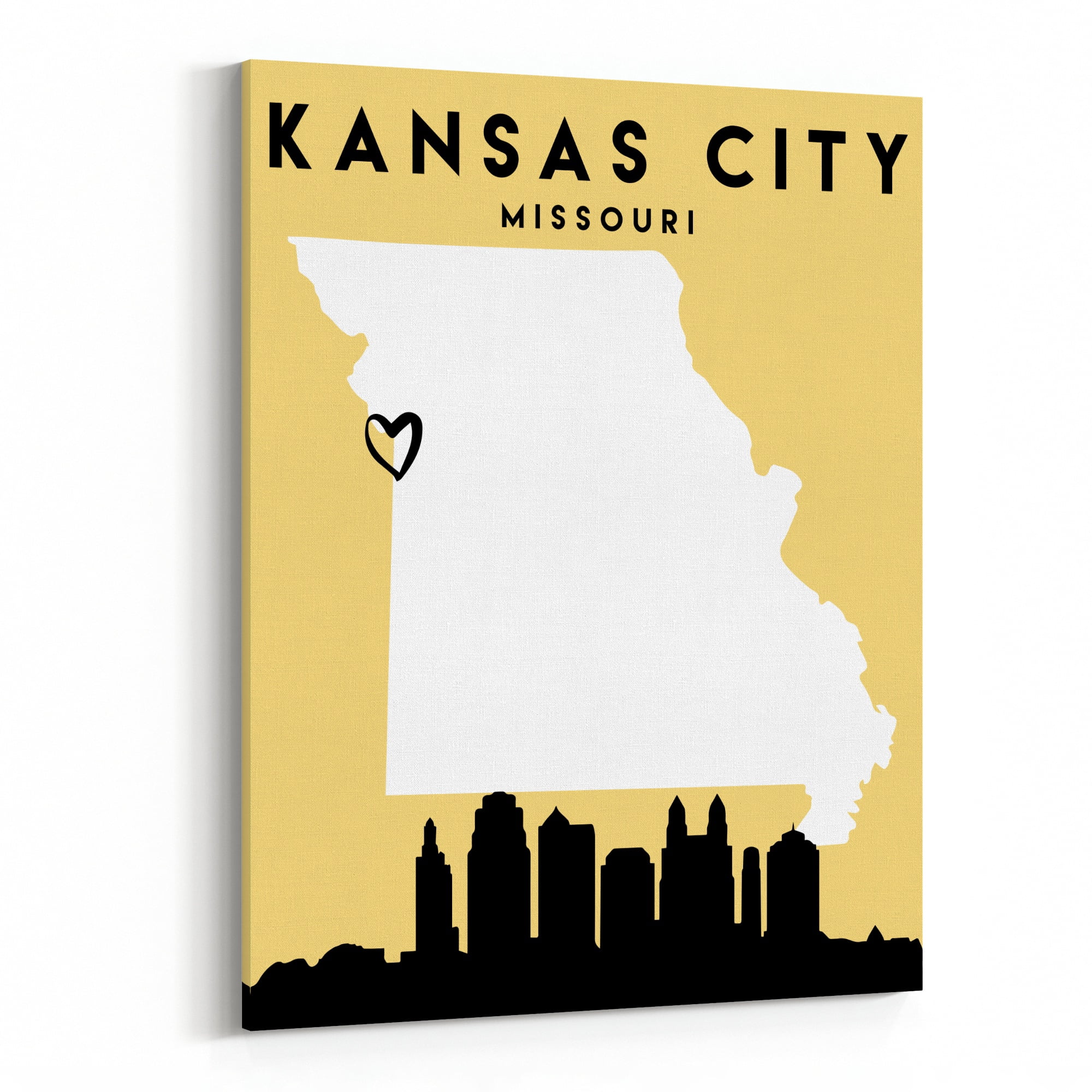 Kansas City Missouri vintage style map print wall art design home decor ...