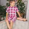 thumbnail image 4 of Fotbe Plaid Heart Pijama Estampada de 2 Piezas para Niños – Ropa de Dormir de Manga Corta Cómoda para Niños y Niñas, Camiseta y Shorts de Algodón-Small, 4 of 6
