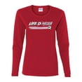thumbnail image 2 of Wild Bobby Life Is Miami Soccer GOAT Sports Women Graphic Long Sleeve Tee, Red, Large, 2 of 5