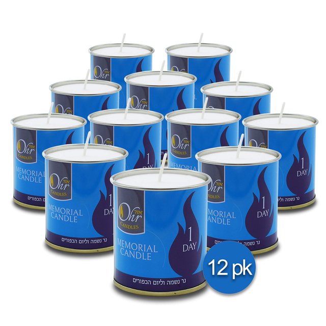 Yahrzeit Candle OHR CANDLES, 1 día, 24 horas, paquete de 12 unidades