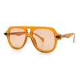 thumbnail image 5 of Retro Vintage Vibe Unique Horned Hinge Thick Plastic Racer Sunglasses Orange - Beige, 5 of 7