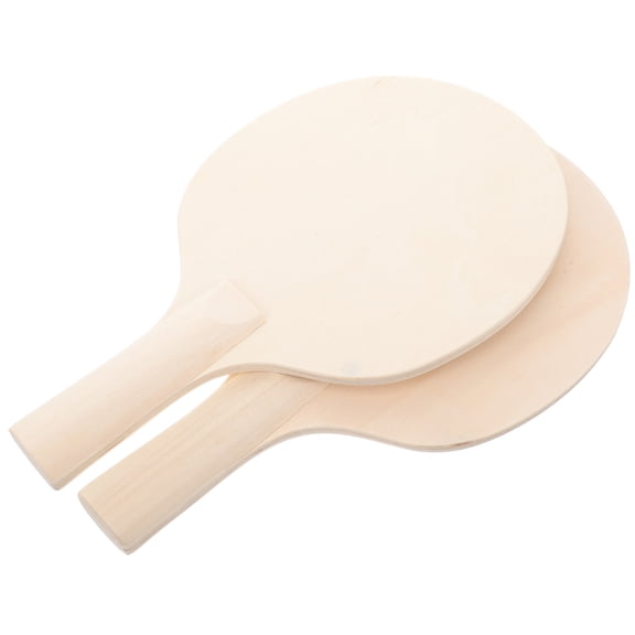FONDOTIN 2-Pack Table Tennis Paddles Unfinished Wood Rackets for Training, Skill Development, and Personal Use