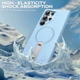 thumbnail image 3 of FITO for Samsung Galaxy S25 Ultra Case [ Rotatable Kickstand | Soft Anti-Scratch Microfiber Lining | Compatible with MagSafe] Silicone Phone Cover - Blue, 3 of 8