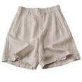 thumbnail image 2 of SwiftWear Women's Cotton Shorts High Waisted Elastic Waist Button Front Wide Leg Shorts with Liner Casual Fashion Summer Shorts, 2 of 5