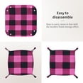 thumbnail image 4 of Multi-Size Leather Tray Four Corners Four Button Design Anti-Scratch Waterproof Convenient Cleaning Convenient Storage Hotpink Buffalo Plaid Check Tartan Scotland_2 Medium, 4 of 8