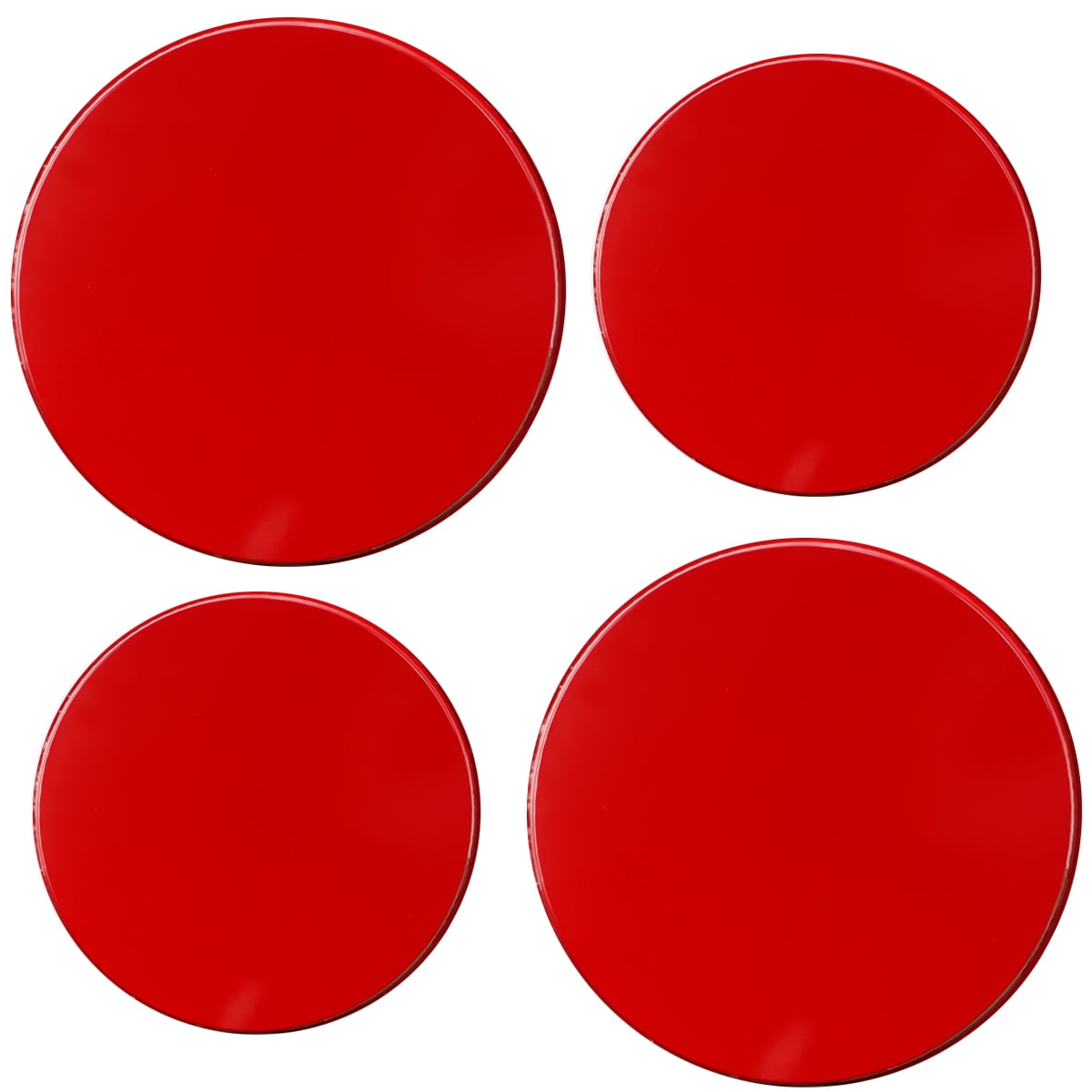 Round Electric Stovetop Burner Cover Set of 4, Red