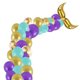 thumbnail image 1 of Kit de globos con forma de cola de sirena para cumpleaños, 45 unidades, dorado, morado y verde, 1 of 1