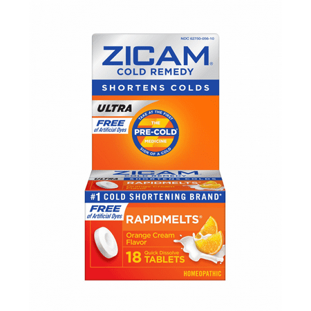 Zicam Ultra Cold Remedy RapidMelts, Orange Cream Flavor, 18