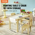 thumbnail image 1 of Mesa de arte para niños VEVOR y 2 sillas 2 en 1 para manualidades y juegos con gabinete para arte, 1 of 8