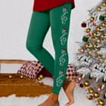 thumbnail image 2 of Fiaer Christmas Womens Leggings Soft Stretch Plus Size Xmas Yoga Pants Printed Slim Fit High Waisted Holiday Trousers Green XXL, 2 of 4