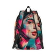 thumbnail image 2 of Honeii Vibrant Street Art Portrait Print Canvas College Laptop Backpack, Durable Rucksack Travel Notebook Bag School Backpack Book Bag for Men Women-Small, 2 of 7