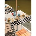 thumbnail image 2 of Outdoor Tablecloth with Umbrella Hole for Patio/Picnic/Party/Camping, Sunflowers Rooster Waterproof Table Cloth Square Cover Washable, Farmhouse Vintage Black White Plaid (60"x 60"), 2 of 8