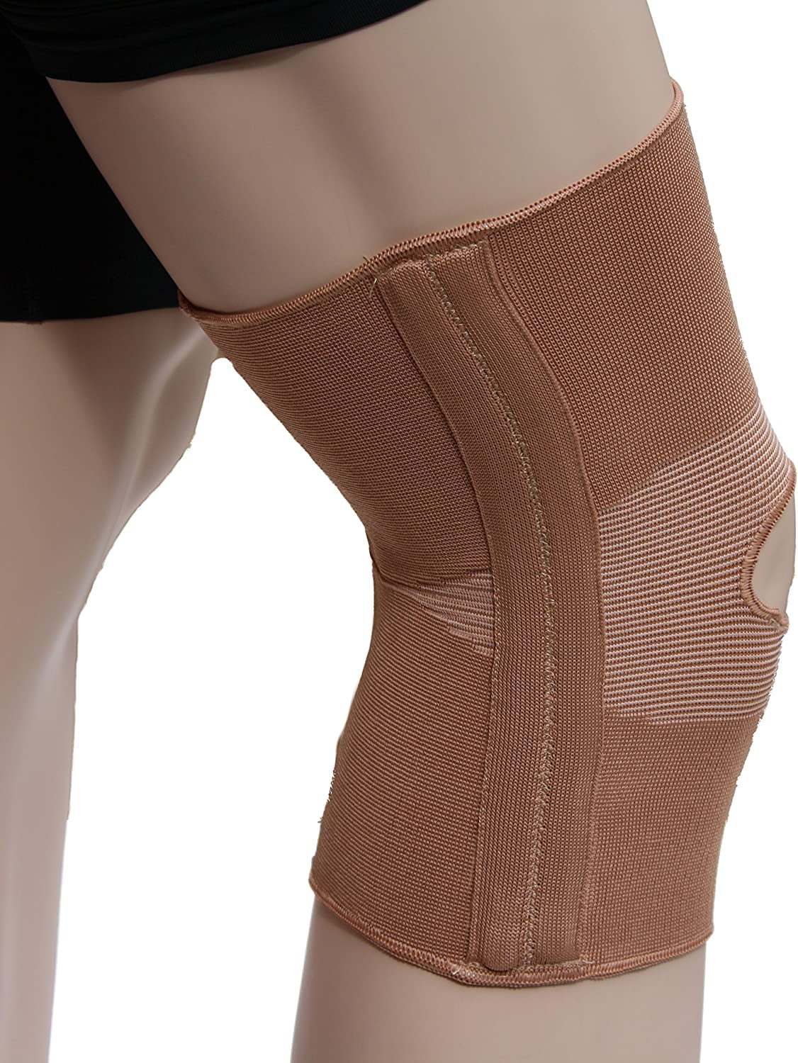 Dual Stay Compression Support Knee Brace w/ Open Patella (X-Large Beige)