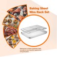 thumbnail image 3 of Baking Sheet Checkered Cooling Rack Chef Stainless Steel Oven Rack Stainless Steel Pan Oven Bakeware for Kitchen Cooking, 31.5x24.5x2.5cm, 3 of 8