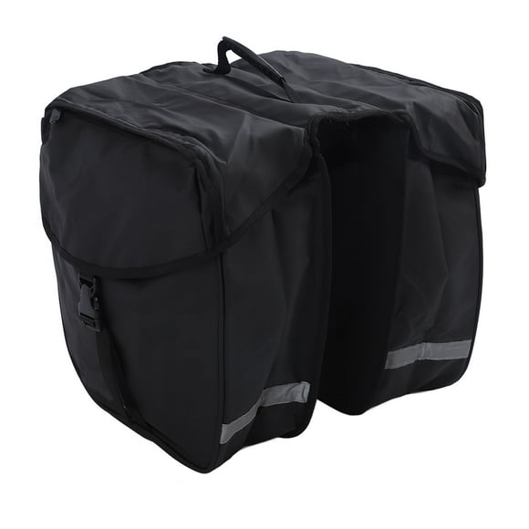 Double Side Saddle Bag, Black Lightweight 34L Bike Rear Bag for Night Cycling