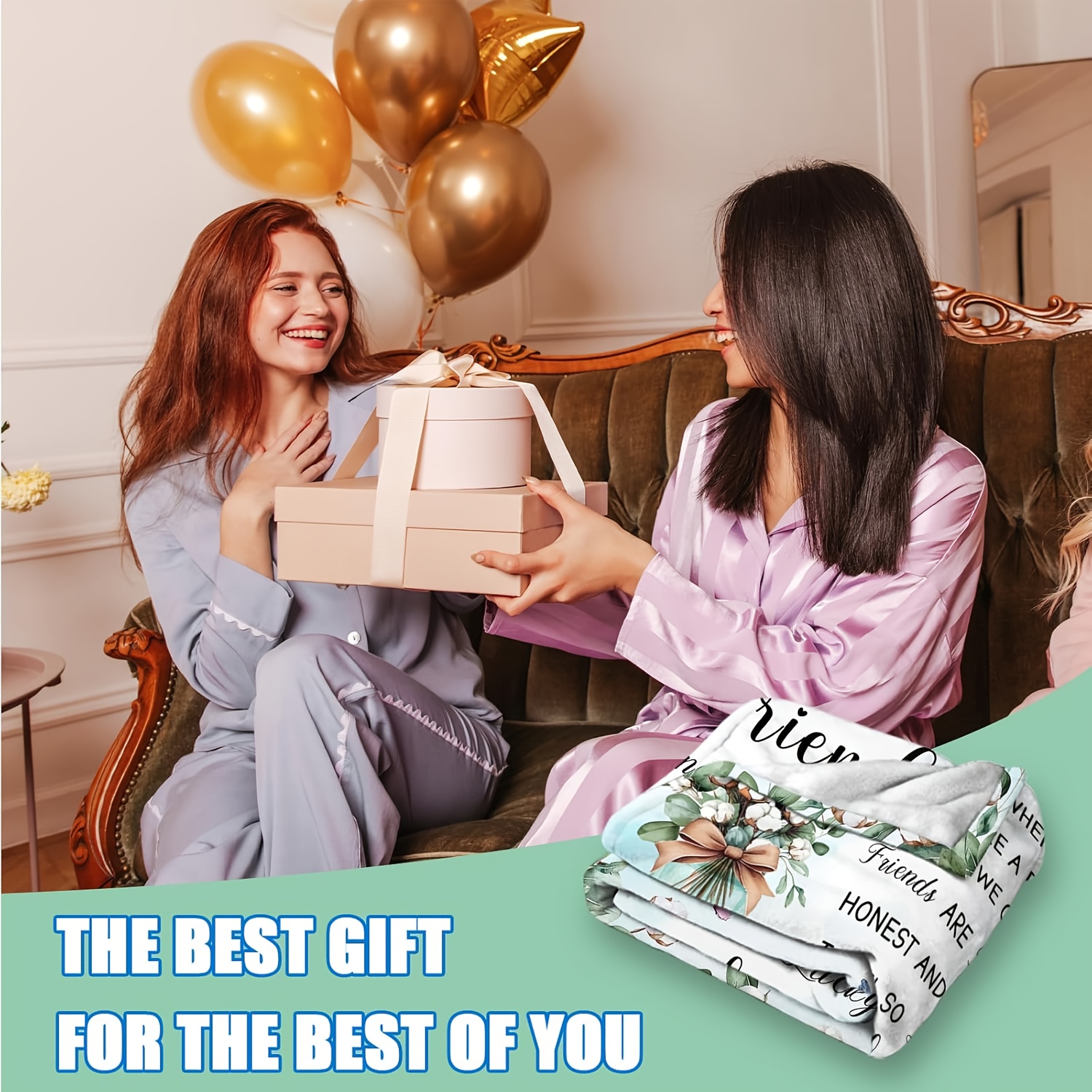 Best Friend Blanket Soft Flannel All Season Gift with Floral & Butterfly Friendship Quotes Lettered "Friendship" Design Women Birthday or Housewarming Present for Soul Sister BFF Gift Idea