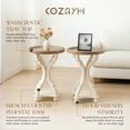 thumbnail image 2 of COZAYH Round Rustic Wooden Accent Tray Top Nightstand Side Table, White Legs, Set of 2, 2 of 12