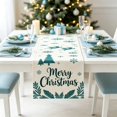 thumbnail image 2 of Hvmvliv 12x71 Inch Christmas Linen Table Banner with Festive Holiday Patterns for Dining Table Home Party Table Runners Decoration Multicolor, 2 of 6
