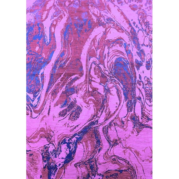 Ahgly Company Indoor Rectangle Oriental Purple Industrial Area Rugs, 7' x 9'