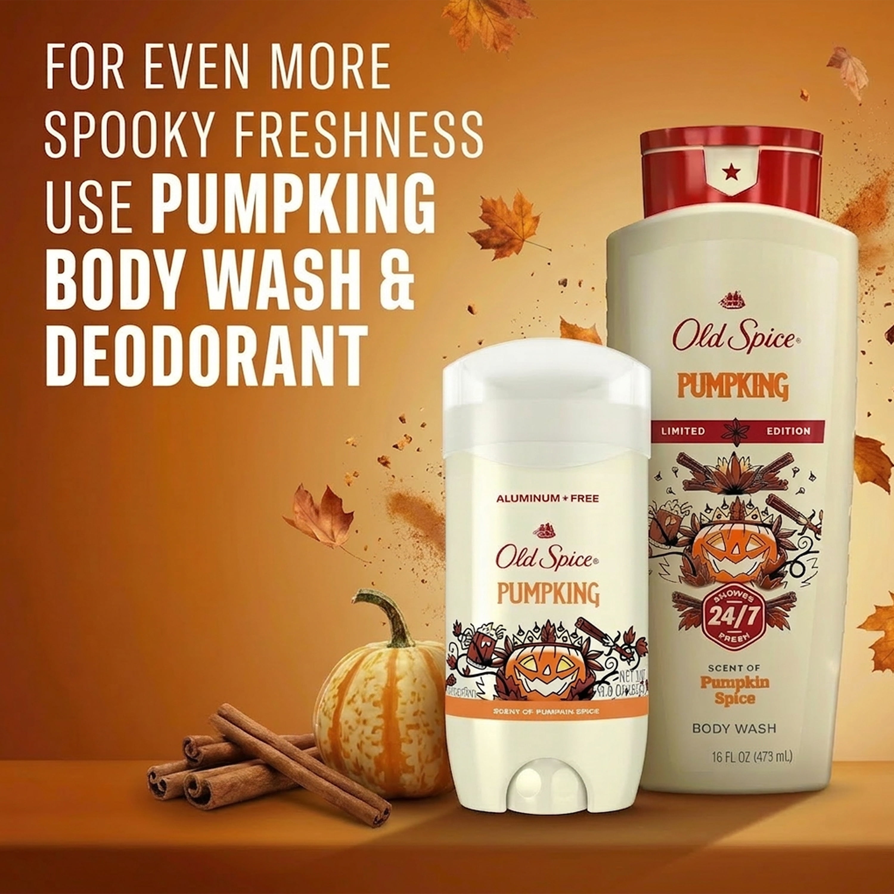 Old Spice Men's Body Wash, Pumpking, Scent of Pumpkin Spice, Long Lasting, Cleanse & Refresh, 16 fl oz