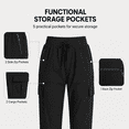 thumbnail image 5 of MASKERT Women's Cargo Pants Lightweight-Quick Dry Hiking Pants Athletic Lounge Casual Travel Black （Size XS-XXXL）, 5 of 10