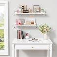 thumbnail image 2 of 24 Inch Bathroom Floating Shelves for Wall Set of 3, Gold Bathroom Shelves Over Toilet Wall Mounted with Rail, Decorative Hanging Shelf for Bedroom Office Living Room Decor (White and Gold), 2 of 7