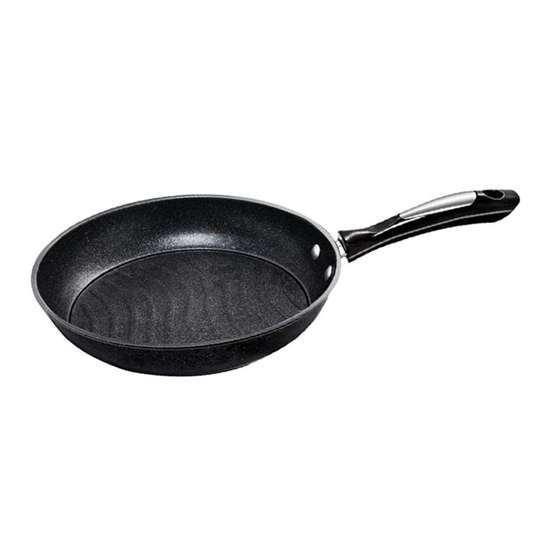1pc Medical Stone Non-stick Frying Pan Flat Bottom Cooker for Home (Black)