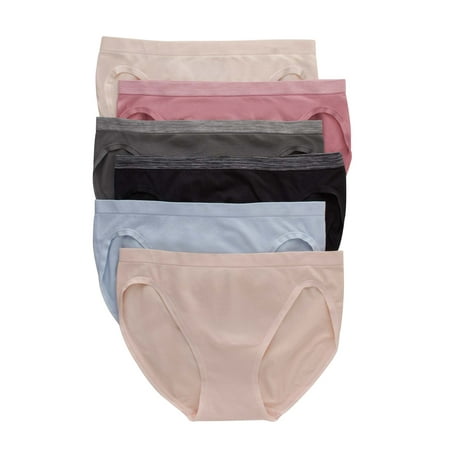 (Size L)Hanes Women s Comfort Flex Fit Seamless Bikini Underwear  6-Pack