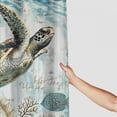 thumbnail image 3 of Orinice  Coastal Nautical Shower Curtain Vintage Sea Turtle Starfish Seashell Watercolor Marine Life Beach Themed Bathroom Decor Fabric Curtains with Hooks 69x72, 3 of 7