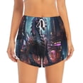 thumbnail image 2 of KLL Urban Mechanical Dragon Pattern Shorts Women,Athletic Shorts High Waisted Running Shorts Pocket Sporty Short Gym Elastic Workout Shorts-Large, 2 of 7