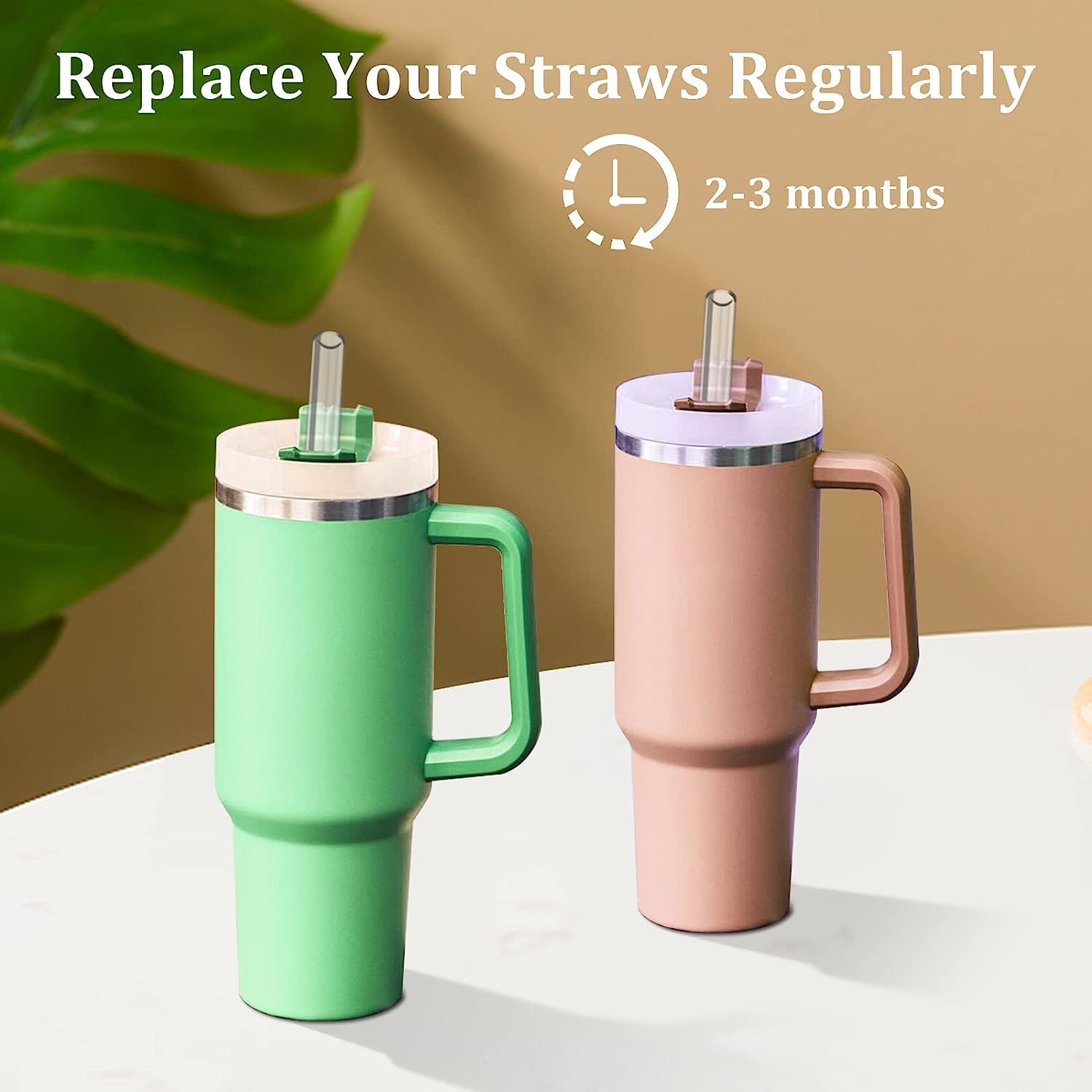  ALINK 13 IN Glitter Straws and 12 Color Reusable Straws for 40  oz 30 oz Stanley Tumbler : Health & Household