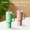 thumbnail image 2 of Replacement Straws for Stanley 40 oz 30 oz Cup Tumbler -6 PCS Straws Replacement for Stanley Adventure Travel Tumbler, Plastic Straws with Cup Cleaner for Stanley Quencher Adventure Stanley Cup, 2 of 6