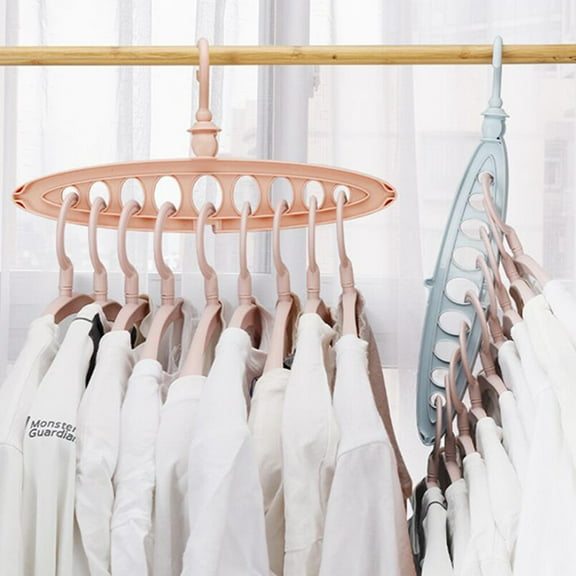 HEMOTON 5 Pcs Clotheshorse Hanging Drying Rack Clothing Hangers Racks Pink