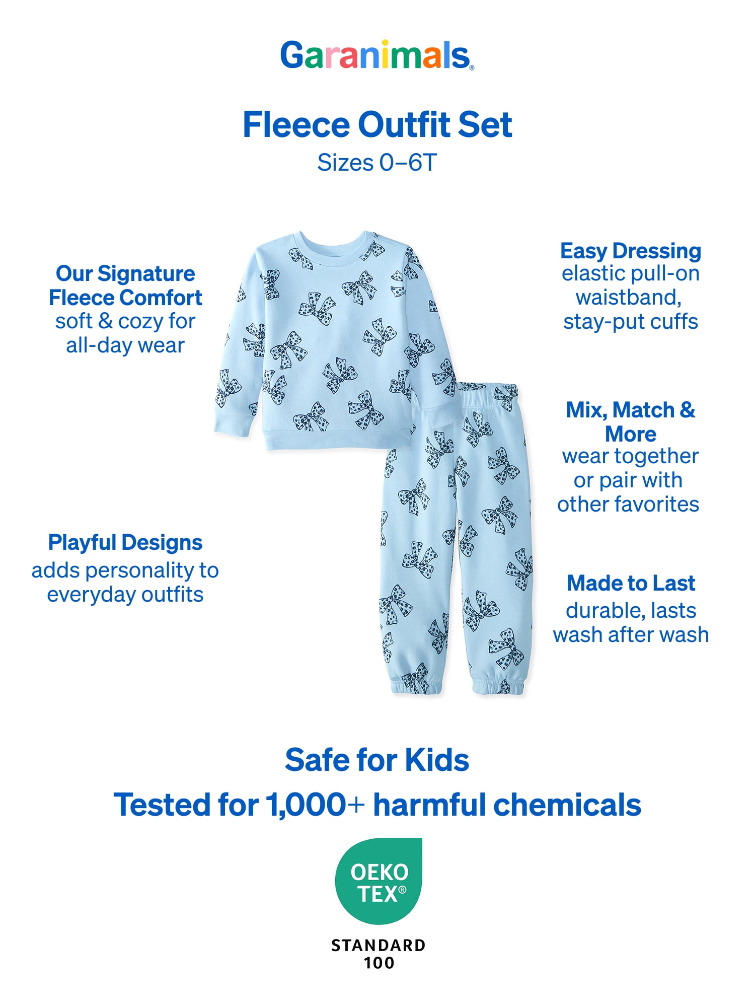 Garanimals Baby & Toddler Girl Outfit Set, 2-Piece Fleece, Sizes 0-6T