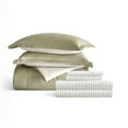 thumbnail image 7 of Noble Linens 7 Piece Bedding Bundle, Reversible Comforter and Patterned Sheet Set, Queen, 7 of 7
