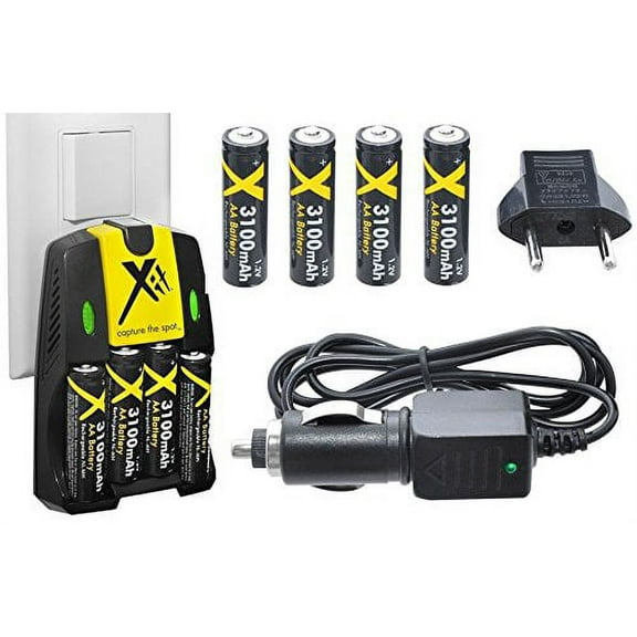 3100mAh 4AA BATTERY With AC/DC CHARGER FOR CANON POWERSHOT S3 IS