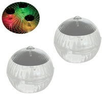 Outdoor Solar Powered Floating Lights for Pool Decoration 2 Pcs Transparent Plastic Warm Yellow