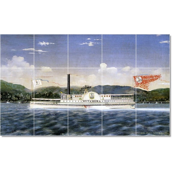 Ceramic Tile Mural-James Bard Ships Tile Mural Modern Interior Design. 30" w x 18" h using (15) 6 x 6 ceramic tiles