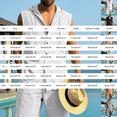 thumbnail image 4 of Migroa Mens 2 Piece Linen Set Outfits Sleeveless Hoodies And Drawstring Casual Track Shorts Set Beach Tank T Shirts Solid Sets Light Blue L, 4 of 8