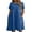 Navy, variant on Women's Casual Loose Plain Pleated Long Dress Short Sleeve Midi Dresses Size S-2XL Navy S