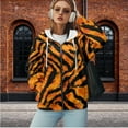thumbnail image 4 of Garronmavis Yellow Zebra Print Women Full Zip Up Oversized Sweatshirts XS Smooth Warm Womens Fashion Tops Hoodies Comfortable Warm Winter Fall Outfits Fashion Clothes, 4 of 7