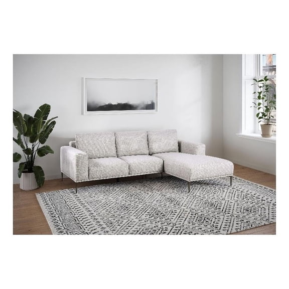 Furniture of America Elhole Chenille Sectional with Right Chaise in Gray