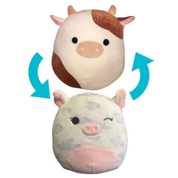 Squishmallows Official Kellytoys Plush 12 Inch12" Ronnie the Cow / Rosie the Pig Flip-A-Mallow Ultimate Soft Animal Stuffed Toy