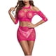 thumbnail image 2 of Conjunto de lencería para mujer, tentación, falda hueca a la cadera, tirantes, medias de red, talla grande, ropa interior de nailon para mujer, falda, 2 of 3