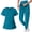 42162-Lake Blue, variant on Medical Nurse Work Uniforms Doctor Surgical Uniforms Unisex Scrubs with Pockets