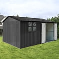 thumbnail image 2 of 10x12 Ft Metal Outdoor Storage Shed with Window & Vents, Heavy-Duty Garden Tool Shed with Hinged Door Padlock & Wall Hooks, Waterproof Backyard Organization Shelter for Lawn Equipment, 2 of 6