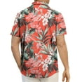 thumbnail image 2 of OGLCCG Mens Hawaiian Shirt Lapel Collar Short Sleeve Floral Printed Button Down Shirts Outdoor Tropical Summer Beach Shirts S-3XL, 2 of 5