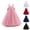 Pink, variant on Girls V-Neck Sleeveless Flower Girl Dress, Tulle Backless Formal Dress with Large Bow, Kids Wedding Bridesmaid Birthday Pageant Party Gown for Little & Big Girls(Pink/4-5 Years)