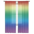thumbnail image 3 of Rainbow Colored, Sheer Curtains 96 Inches Long 2 Panels Set, Window Sheer Curtains for Living Room/Bedroom, Abstract Ombre Red Green Blue Purple Art Light Filtering Rod Pocket Curtain 52'' x 96'' x 2, 3 of 7