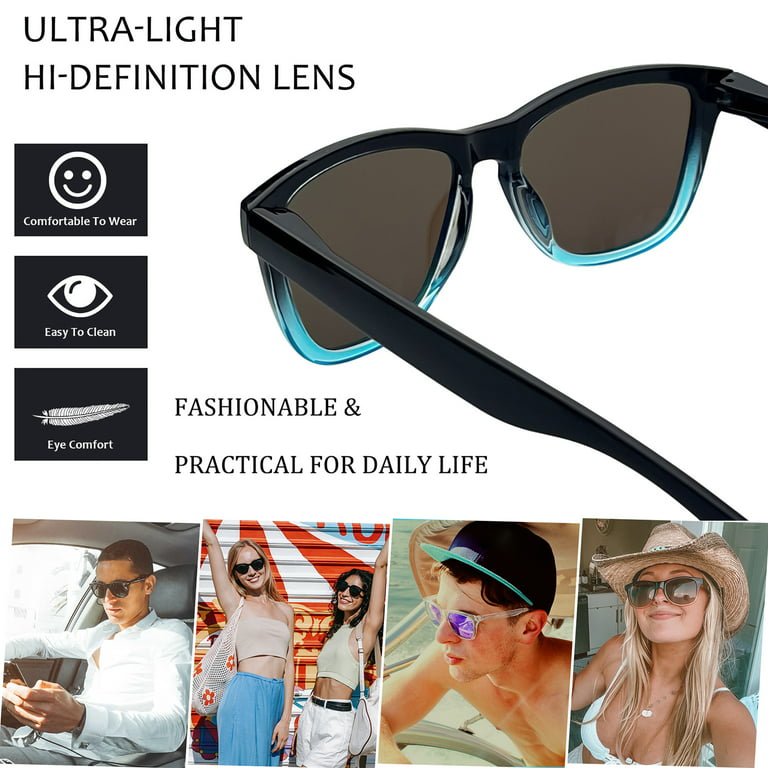 Joopin Square Polarized Sunglasses for Men Women, Lightweight Rectangle UV400 Mirrored Sport Sun Glasses (Blue), Adult Unisex, Size: One Size